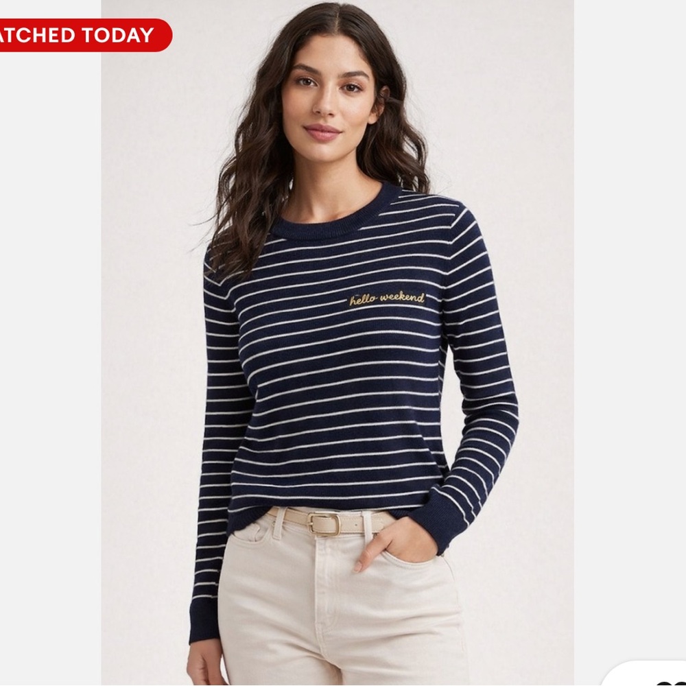 Banana Republic Navy Striped Top/Sweater